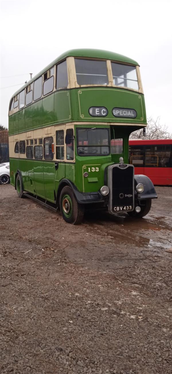 1949 Guy Arab back loader, half cab double decker 